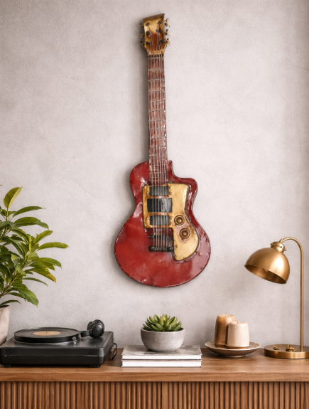 644-0125 Guitarra fabricada en latón ,ideal para decorar una pared 644-0125 Guitarra fabricada en latón ,ideal para decorar una pared